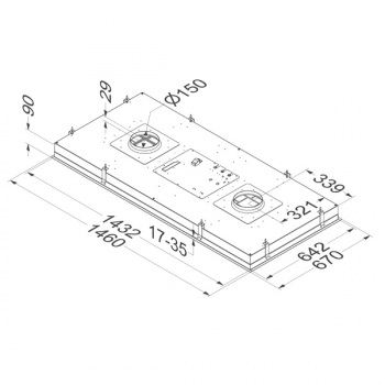 NOVY Maxi-Pureline 856 Deckenhaube extern Zeichnung