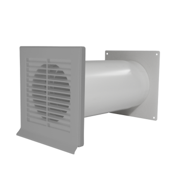 Airtec Teleskop Mauerkasten Flachkanal 150x70 Mm, Rückstauklappe Abluft