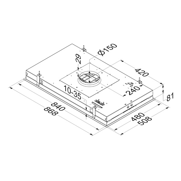 Novy Pureline 6836 extern Deckenhaube Zeichnung