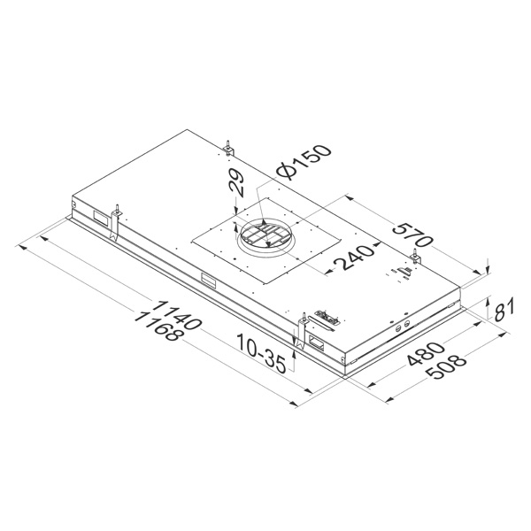 NOVY Pureline 6846 Deckenhaube extern Zeichnung
