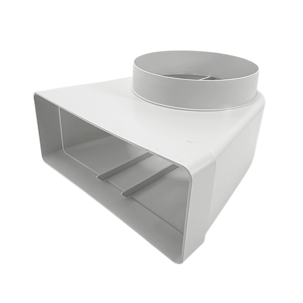 easytec Flachkanal 220 x 90 mm für Dunstabzugshauben Umlenkbogen an DN150