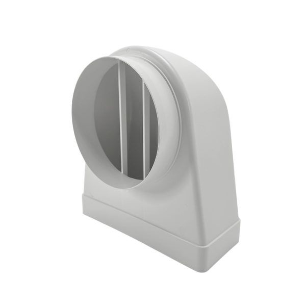 Flachkanal Anschlussbogen Bogen 220 x 90 mm für 150 mm rund