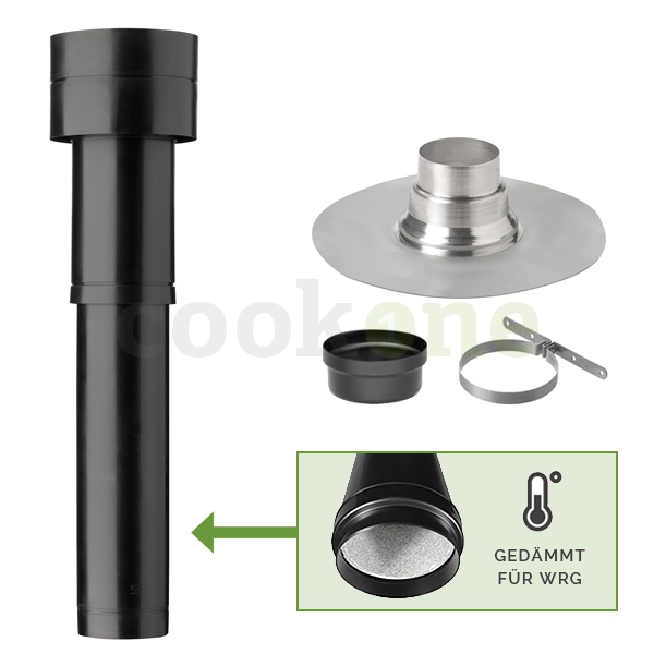 MV plus WRG Dachhaube für Flachdach 0° - Set mit PVC-Flansch DN160 - für Kontrollierte Wohnraumlüftung KWL