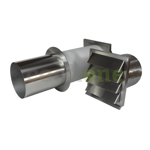EASYTEC Edelstahl Mauerkasten-Set mit Edelstahl-Anschluss Ø 150 mm 48.154